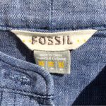 Fossil  | Blue Pleated Long Sleeve 100% Cotton Blouse Top XS Photo 2