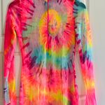 KToo Tie-Dye Pink Orange Netted Swim Maxi Coverup sz LARGE Photo 1