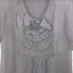 Love moschino  Size 6 Black Silk Ruffle Short Sleeve Top Photo 1