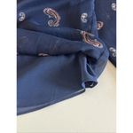 White House | Black Market Paisley Peasant Blouse Blue Size XXS Photo 7