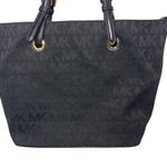 Michael Kors - Black Gold MK Logo Print Shoulder Bag / Purse / Handbag Carry All Photo 0