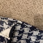 ZARA Basic Navy Houndstooth Slim Ankle Pants | Y2K Preppy Workwear Trousers L Photo 6