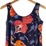 Vintage BIG HED DESIGNS Black/Multicolor FUNKY LADY Print Rayon Dress Size XS Black Photo 1