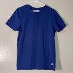 Levi's Slim Fit 3/4th Button Short Sleeve Tee Women Size Medium Violet Blue Photo 0
