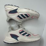 Adidas Cloudfoam grey navy blue & pink athletic shoes men's 7.5 women’s 9 Photo 5