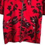 Gerard Womens Top Size 10 Red Black Short Sleeve Full Zip Front Oversized NWT Photo 4