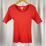 Sundance Uber Medium Fitted Ribbed Short Sleeve Tee Lettuce Hem Y2K Retro Photo 0
