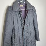 Vintage 80’s puffer jacket Gray & Purple Puffy Parka Coat with belt Size M Photo 13