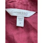 Garnet Hill  100% Linen Shirt Dress Size 8 Red‎ Button Front Classic Office Beach Photo 3