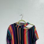 Crazy Train  Striped Cold Shoulder Top Sz L Photo 2