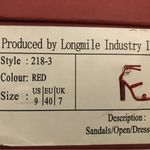 Red satin & glitter strappy lace up high heel shoes prom special occasion size 9 Photo 2