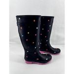 Joules Womens WellyPrint Navy Blue with Polka Dots Rubber Wellington Boots 6 Photo 3