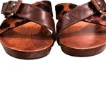 MIA Vintage Leather/Cowhair Wooden Platform Ankle Strap Sandal, Sz 8 Photo 11