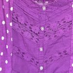 Aeropostale Purple with White Polka Dot Adjustable Strap Tank Y2K Eyelet SZ M Photo 2