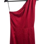 Elliatt Cassini Dress One Shoulder Midi Satin Burgundy Medium New Photo 5