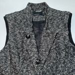 Karen Millen  Tweed Women’s Long‎ Vest Size 8 Wool Cotton Blend Black Photo 3