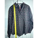 VTG Maggie & Max Women Black Checkered Long Sleeve BirdHouses Embroidery SZ L Size L Photo 4