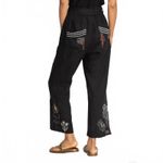 Johnny Was  Biya Zara Linen Pants Embroidered Black B63222-1 Women's Size Small Photo 4