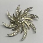 Vintage Signed Costume Brooch Pin Gold Tone / Rhinestone Sarah Coventry Photo 0