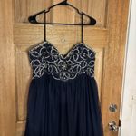 Blondie Nites Navy blue Dress with Beaded Bodice embellished size 21 Photo 1
