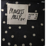 Princess Polly Top Womens Size 8 Blue Long Sleeve Ruffle Polka Dot Crop V-Neck Photo 1