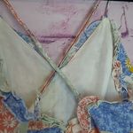 Forever 21  PATCHWORK FLORAL RUFFLE CROSS BACK TIERED BABYDOLL DRESS SMALL Photo 8