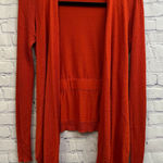 Diane Von Furstenberg  Orange Red Open Cardigan Silk Cashmere Blend Small Photo 0