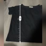 Madewell  Seersucker Button-Shoulder Short Sleeve Top in Black Size XXS‎ Photo 6