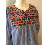 Velzera #9 NWT!  Women's Blue Embroidered Tunic by , Sz: Small Photo 2