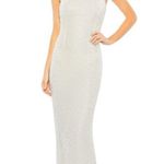 Mac Duggal  Beaded Sleeveless High Neck Column Gown in White 2 New Womens Photo 10