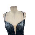 La Femme La Femme 25659 Strappy Plunging Velvet Slit Dress Gown Blue Size 6 Photo 3