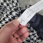 ZARA Black White Houndstooth Long Sleeve Cropped Shirt size Small Photo 7