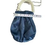 ZARA  Pearl Embellished Handle Blue Cocktail Bag with Strap Photo 6