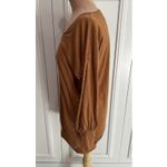 Zanzea Rust Brown Tunic Top Pockets Lagenlook Minimalist Boho Classic Photo 5