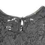 Bisou Bisou Vintage Y2K Black Lace Sheer Goth XL Blouse Short Sleeve Victorian Glam Photo 1