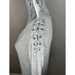 American Eagle  Soft and Sexy Plush Lace Up Shoulder V Neck Oversized Pullover XS Photo 5