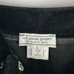 St. John Sport Black Velour Velvet Straight Leg Chain Detail Slack Pants Size 4 Photo 5