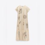 ZARA  Bloggers Fav Vanilla Embroidered Tiered Maxi Dress Limited Edition Size M Photo 15