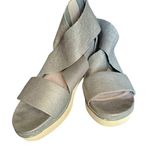 Eileen Fisher leather platform silver sandals sz 8 strappy open toe ankle zip Photo 0