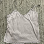 Brandy Melville  Light Green Satin Tank Top with Lace Trim Photo 0
