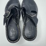 B.O.C Black Leather Wedge Sandals Size 7 Photo 2