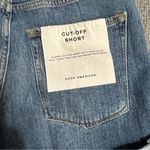 Good American The Cut Off Foldover High Waist Denim Shorts Photo 5