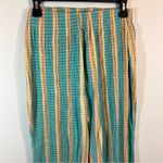 Free People ✨ Women’s Fine Line Slim Pants Aqua Orange Yellow Stripe XS Photo 3