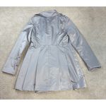Guess Metallic Silver Gray Zip Up Classic Trench Coat Size L Photo 1
