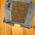 Custom Leopard Back Patch Denim Jacket Photo 1