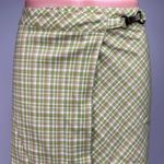 Urban Outfitters NWT Green Plaid Checkered Wrap Buckle Straight Mini Skirt Sz XS Photo 5