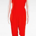 Anthropologie Adelyn Rae Poppy Red Double Strap Tapered Leg Jumpsuit Size Large Photo 2