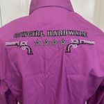 Cowgirl‎ Hardware Purple Rhinestone Pistol Western Shirt Medium Rodeo Pearl Snap Photo 3
