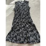 Madewell Smocked Crewneck Sleeveless Mini Dress in Floral Black White Sz 2 NU575 Photo 10