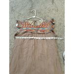 Savanna jane tan Aztec embroidered ruffle cap sleeve mini Dress‎ Medium Brown Photo 3